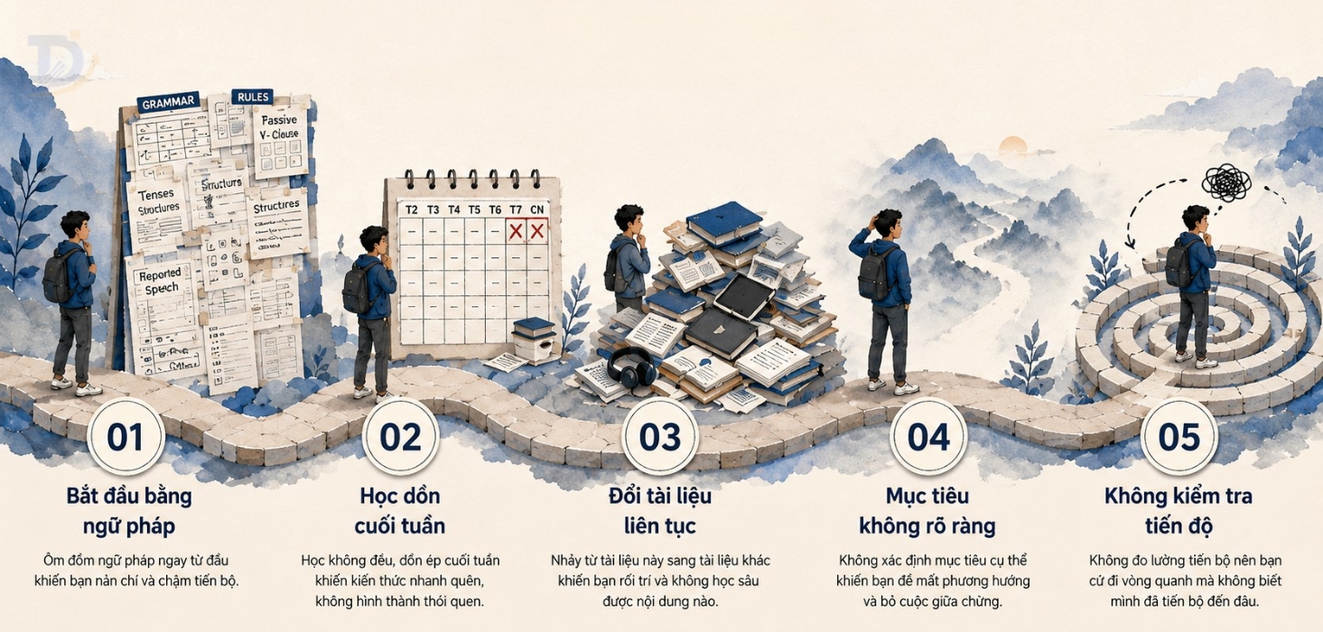 5 sai lầm khiên người mới bỏ cuộc