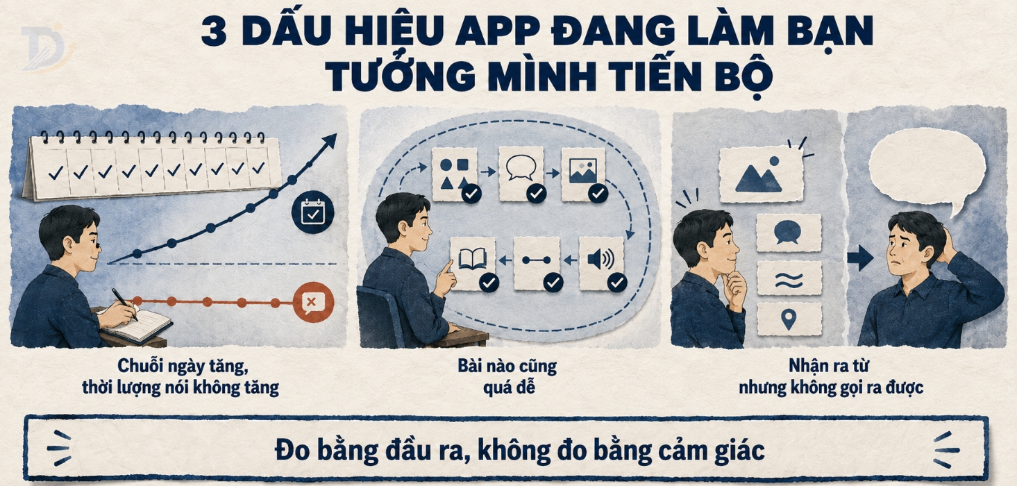 Dấu hiệu app đang làm bạn tưởng mình tiến bộ
