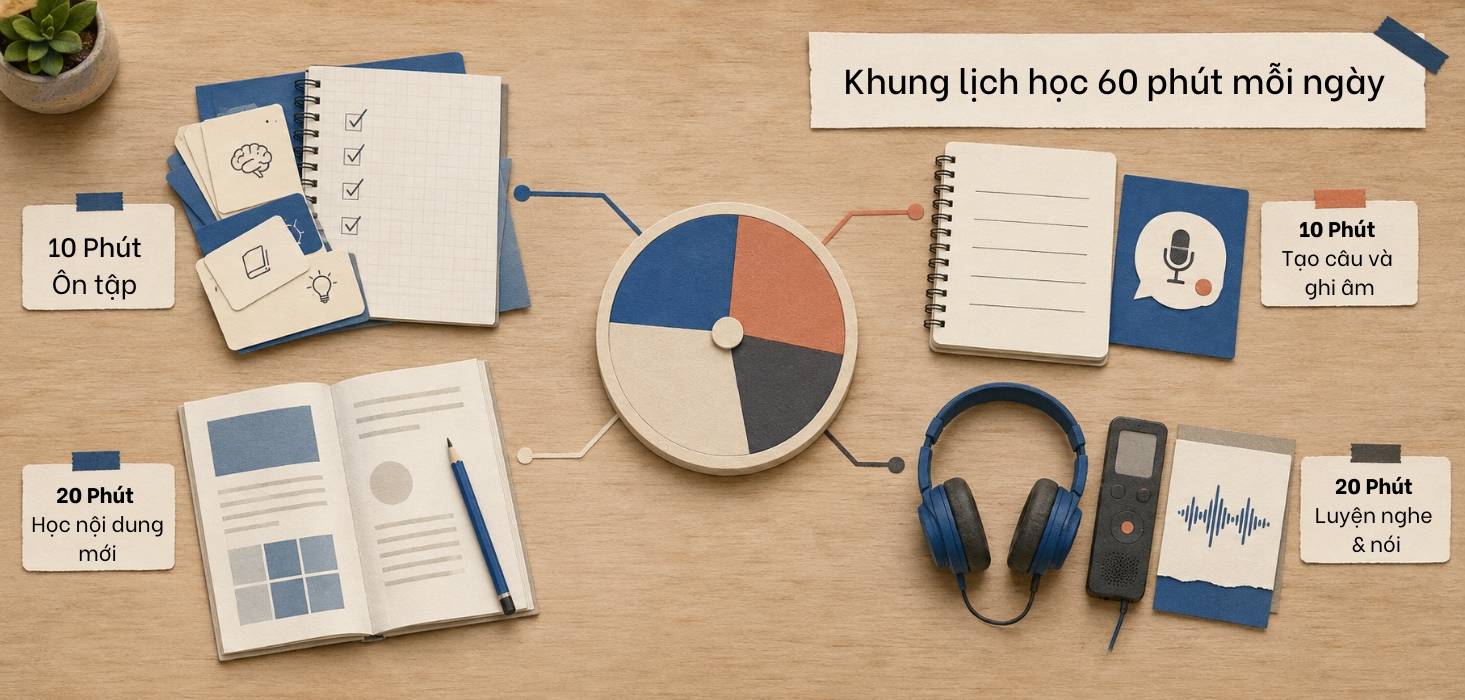 Khung lịch học 60 phút mỗi ngày