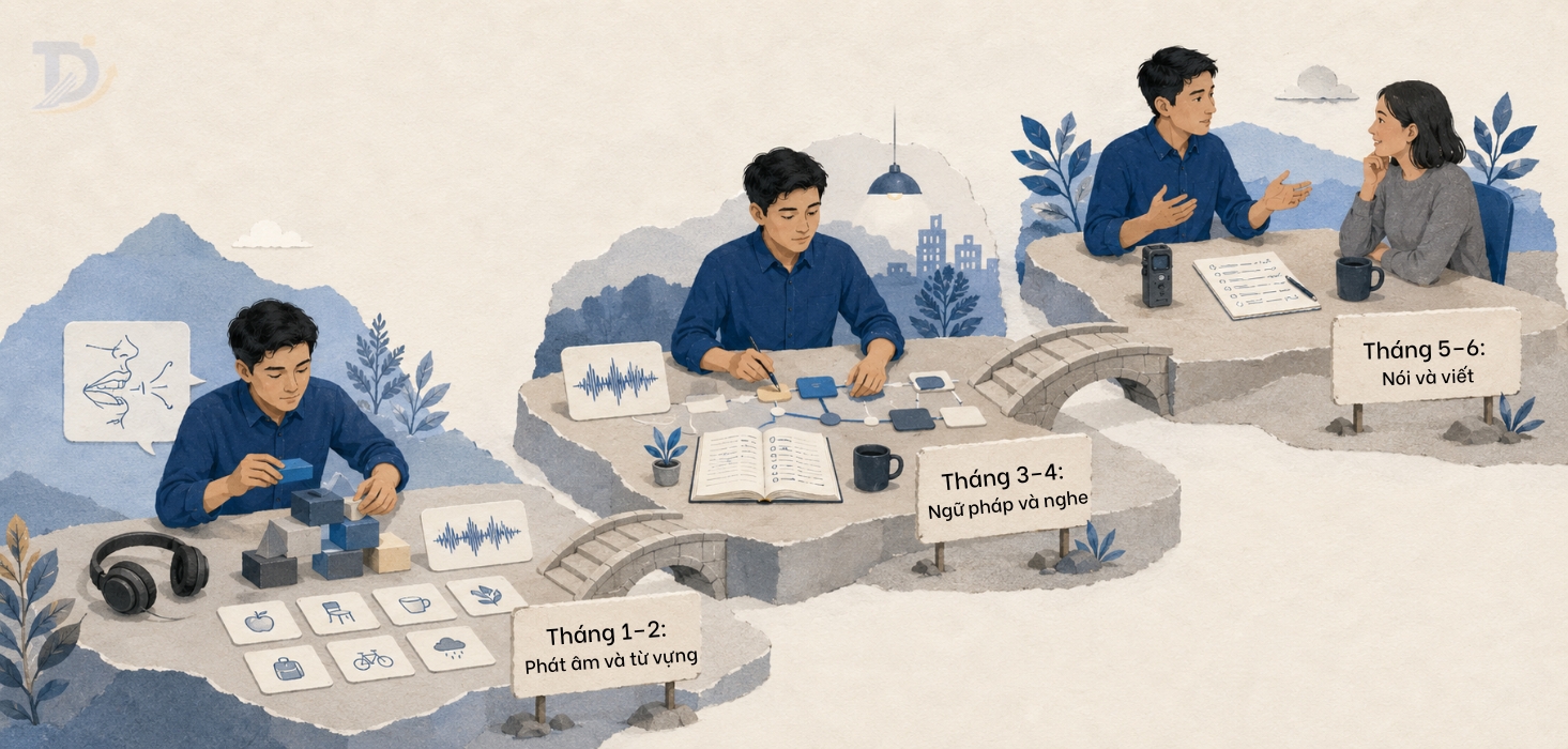 Lộ trình 3 giai đoạn trong 6 tháng