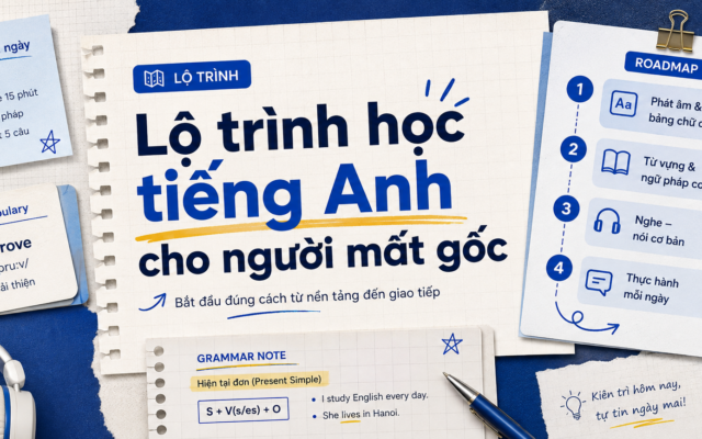 Lộ trình học tiếng Anh cho người mất gốc