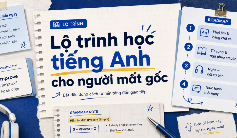 Lộ trình học tiếng Anh cho người mất gốc